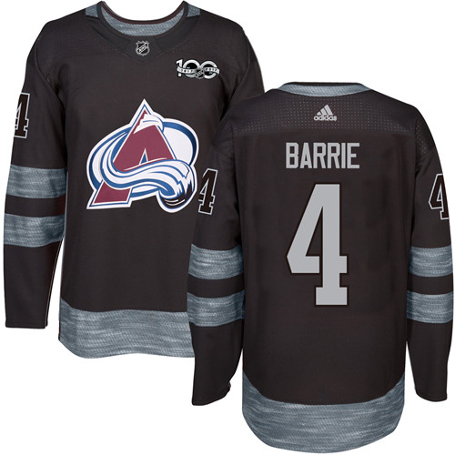 Adidas Avalanche #4 Tyson Barrie Black 1917-100th Anniversary Stitched NHL Jersey